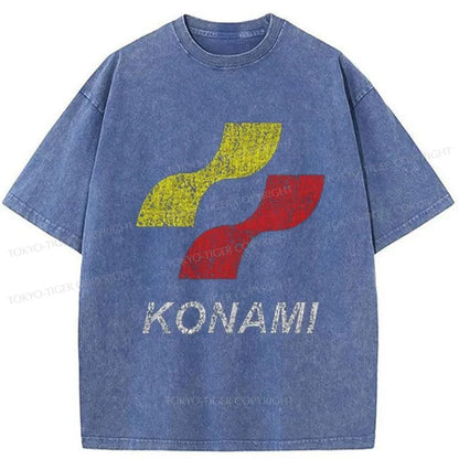 Tokyo-Tiger Konami Logo Japanese Washed T-Shirt