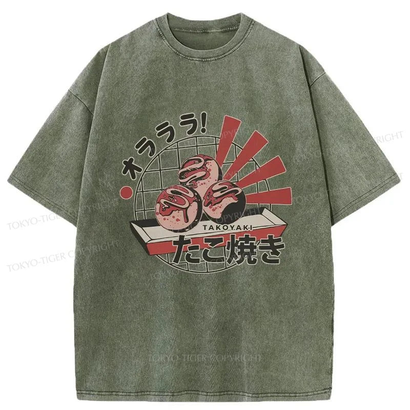 Tokyo-Tiger Takoyaki Japanese Washed T-Shirt