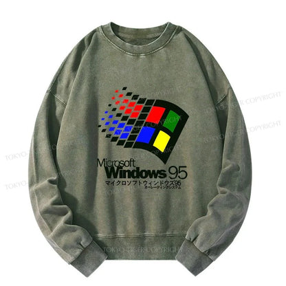 Tokyo-Tiger Windows 95 Logo Washed Sweatshirt