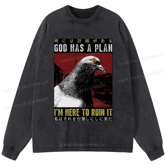 Tokyo-Tiger Pigeons That Want To Break The Plan Washed Long Sleeve T-Shirt