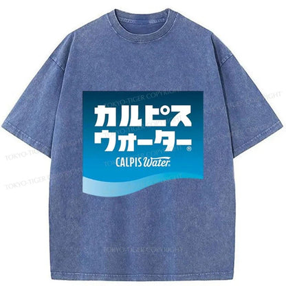 Tokyo-Tiger Calpis Water Premium Logo Washed T-Shirt