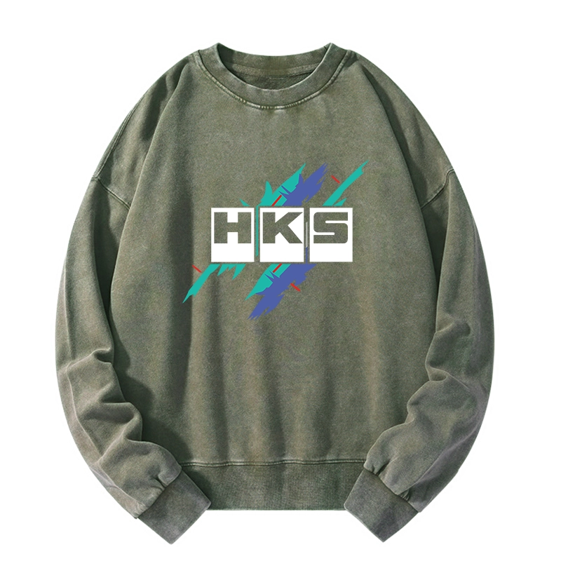 Tokyo-Tiger HKS Drifting Drag JDM Washed Sweatshirt