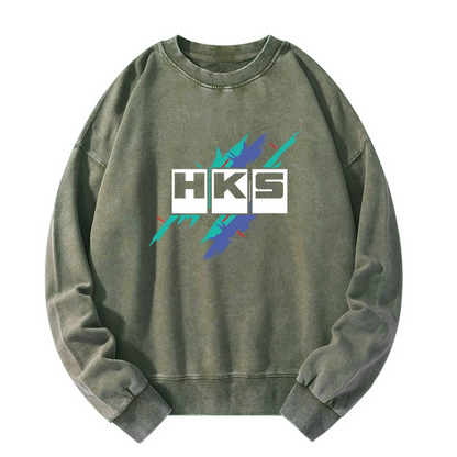 Tokyo-Tiger HKS Drifting Drag JDM Washed Sweatshirt