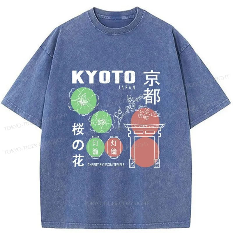 Tokyo-Tiger Kyoto Sakura Japanese Washed T-Shirt