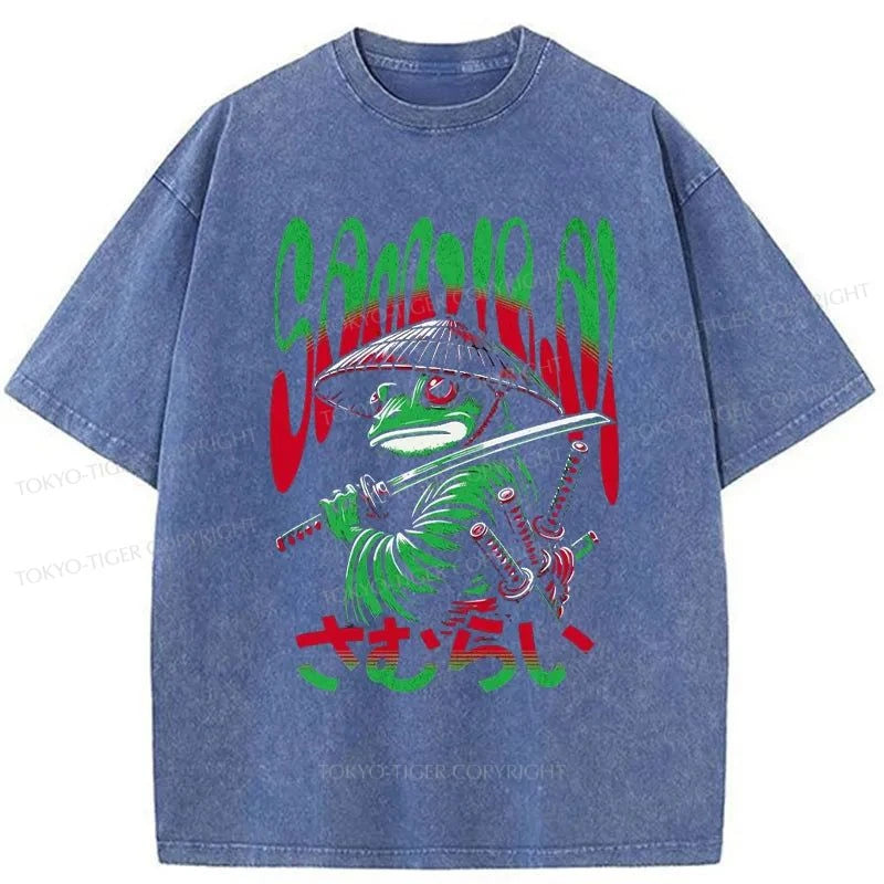 Tokyo-Tiger Frog Warrior Japanese Washed T-Shirt