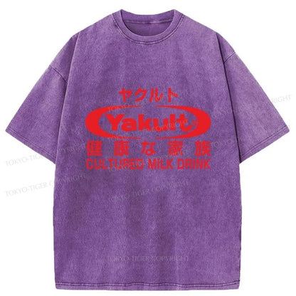 Tokyo-Tiger Yakult Logo Washed T-Shirt