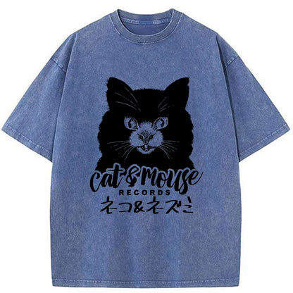 Tokyo-Tiger Cat & Mouse Japanese Washed T-Shirt