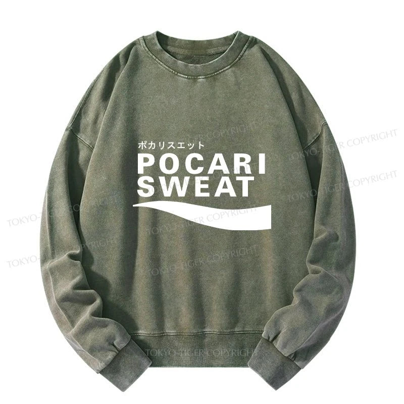 Tokyo-Tiger Japanese Pocari Sweat Logo Washed Sweatshirt