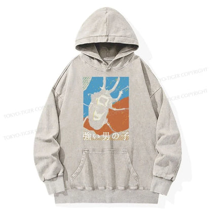 Tokyo-Tiger Strong Beetle Japanese Washed Hoodie