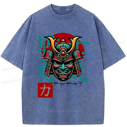 Tokyo-Tiger Samurai Warrior Spirit Japanese Washed T-Shirt