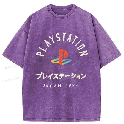 Tokyo-Tiger PlayStation Logo Japan Washed T-Shirt