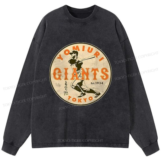 Tokyo-Tiger Yomiuri Giants Shigeru Nagashima Washed Long Sleeve T-Shirt