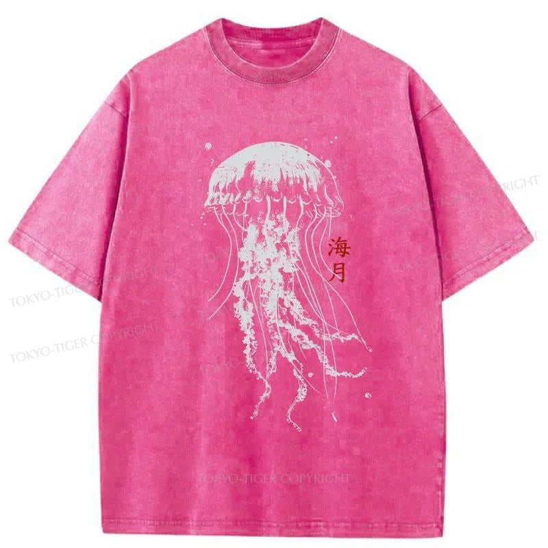 Tokyo-Tiger Jellyfish Japanese Washed T-Shirt