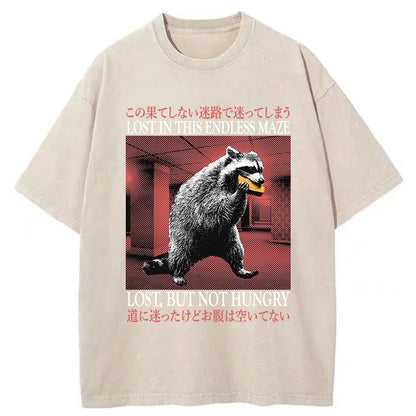 Tokyo-Tiger Lost in this Endless Maze Raccoon Washed T-Shirt