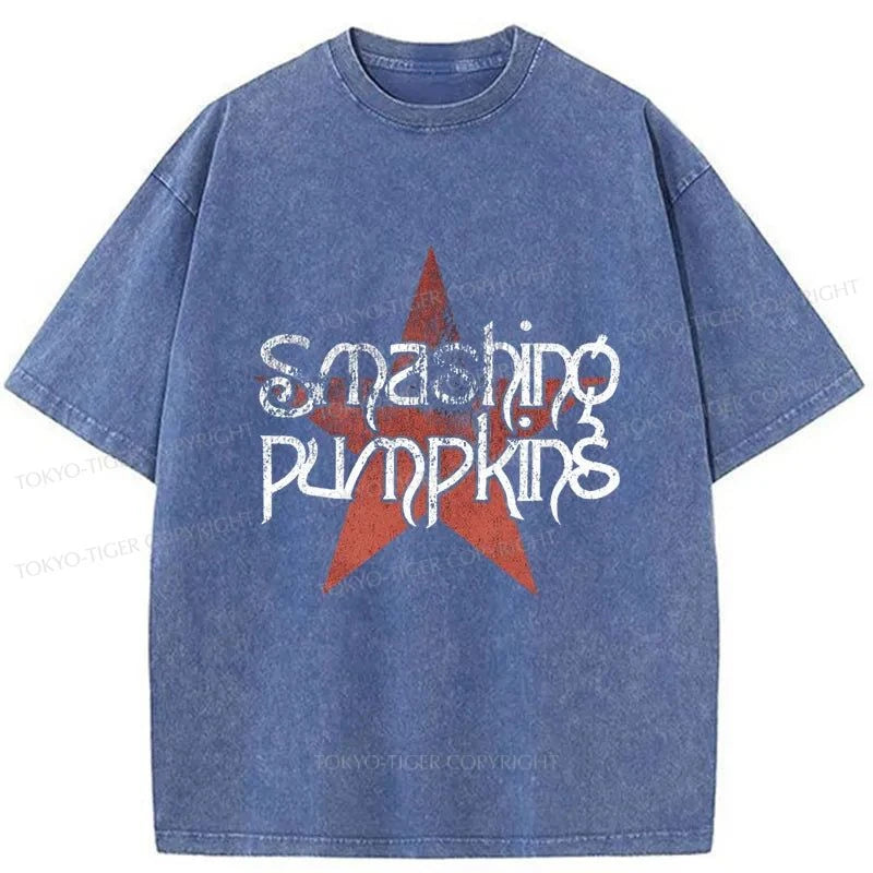 Tokyo-Tiger Smashing Pumpkins Logo Washed T-Shirt