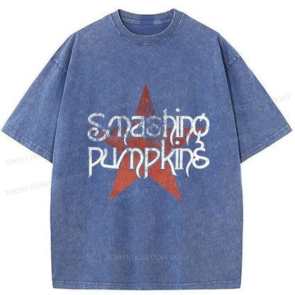 Tokyo-Tiger Smashing Pumpkins Logo Washed T-Shirt