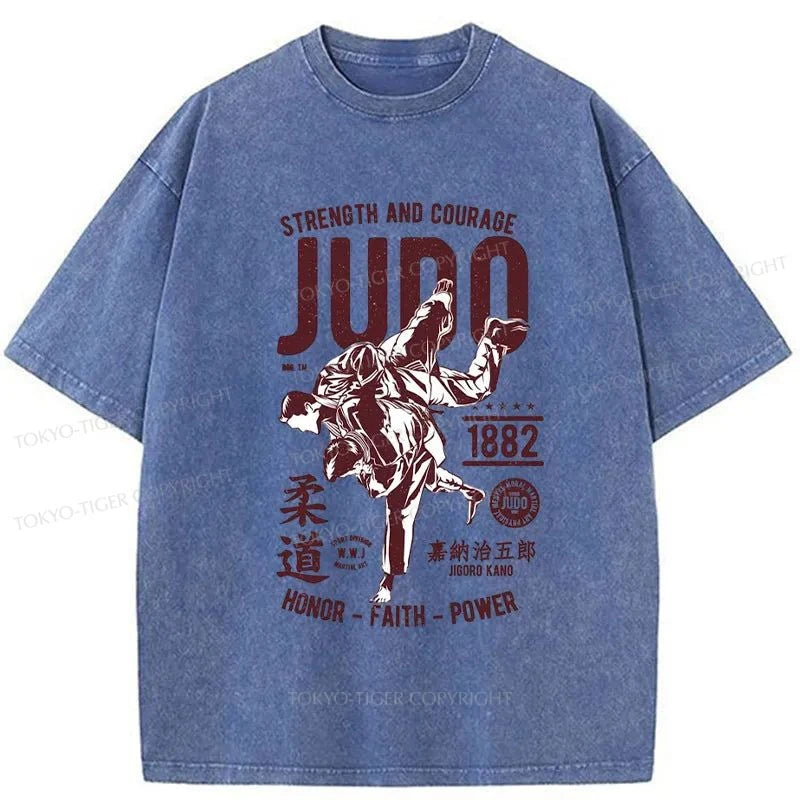 Tokyo-Tiger JUDO Japanese Washed T-Shirt