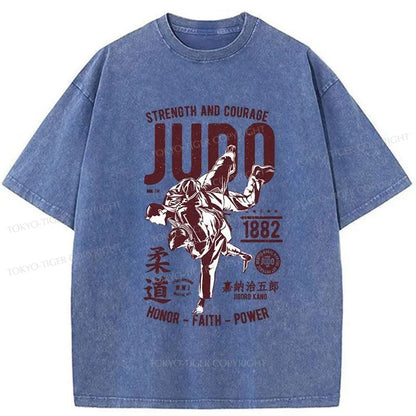 Tokyo-Tiger JUDO Japanese Washed T-Shirt