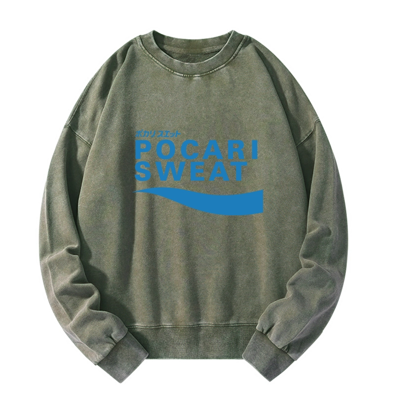 Tokyo-Tiger POCARI SWEAT Blue Washed Sweatshirt