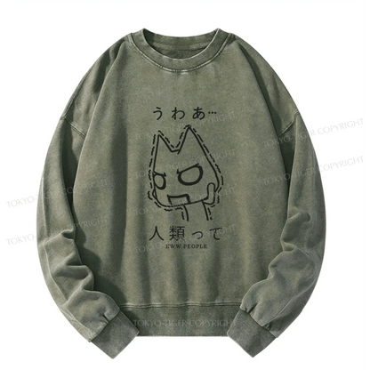 Tokyo-Tiger Japanese Eww People Washed Sweatshirt