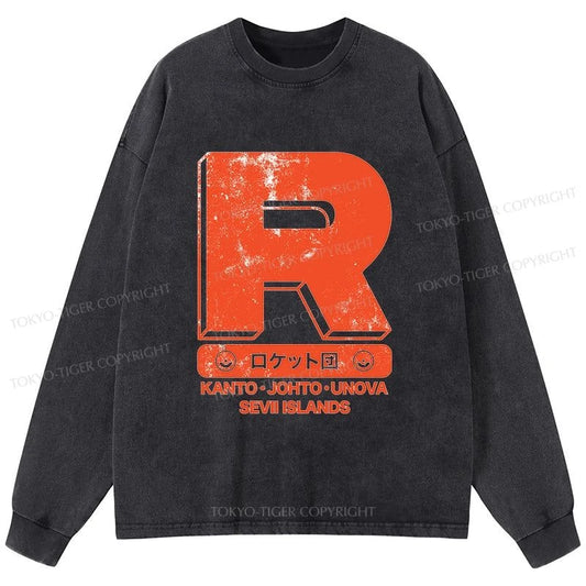 Tokyo-Tiger Team Rocket Japanese Washed Long Sleeve T-Shirt