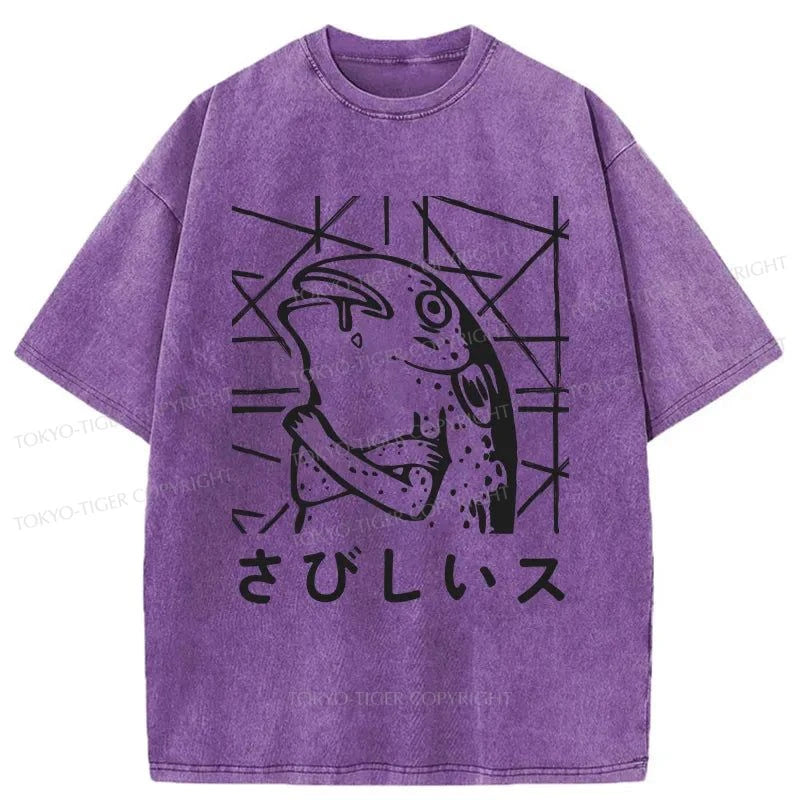 Tokyo-Tiger Lonely Fish Washed T-Shirt