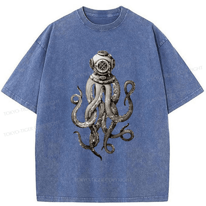 Tokyo-Tiger Terror Octopus Japanese Washed T-Shirt