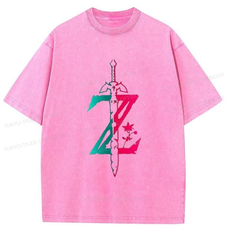 Tokyo-Tiger Magic Sword Anime Japanese Washed T-Shirt