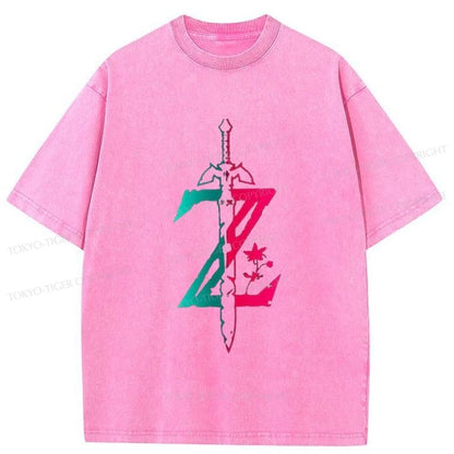 Tokyo-Tiger Magic Sword Anime Japanese Washed T-Shirt