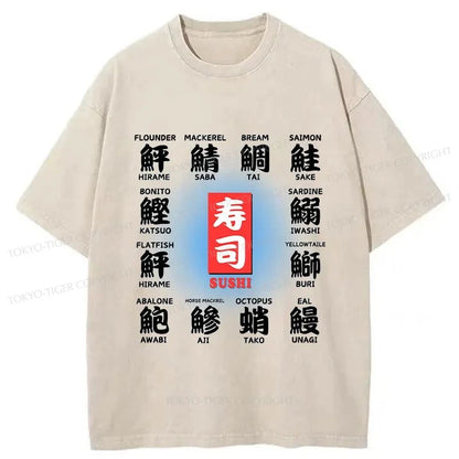 Tokyo-Tiger Sushi Symphony Tee Washed T-Shirt