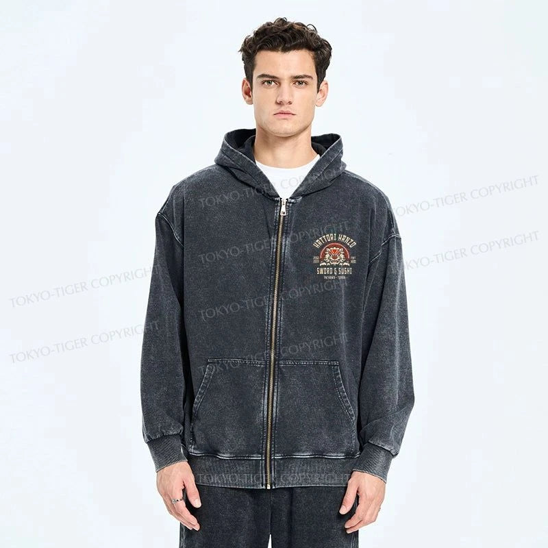 Tokyo-Tiger Hattori Hanzo Sword Washed Zip Hoodie