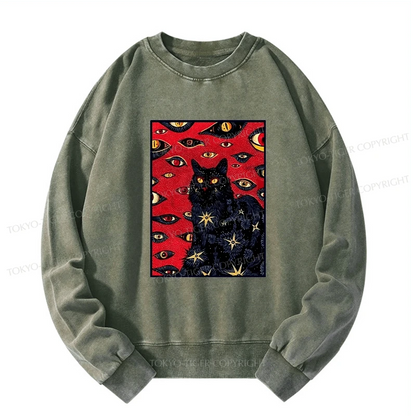 Tokyo-Tiger Mysterious Cat Washed Sweatshirt