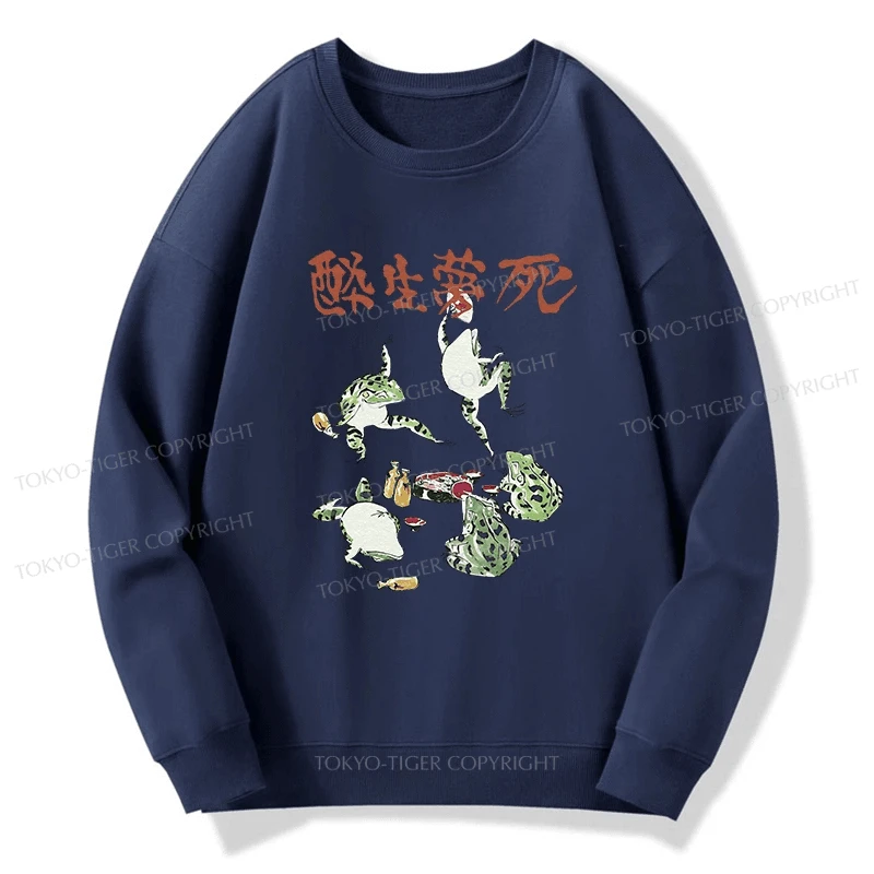 Tokyo-Tiger Japanese Frog Osake Kanji Sweatshirt