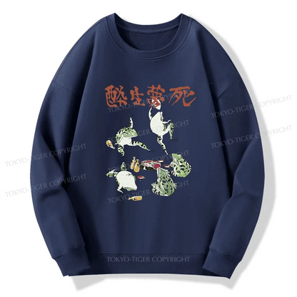 Tokyo-Tiger Japanese Frog Osake Kanji Sweatshirt