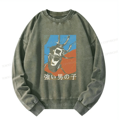 Tokyo-Tiger Strong Beetle Japanese Washed Sweatshirt