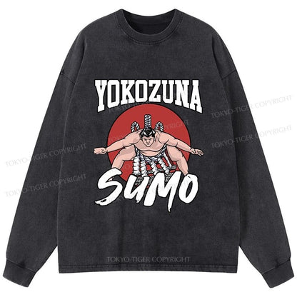 Tokyo-Tiger Yokozuna Sumo Washed Long Sleeve T-Shirt