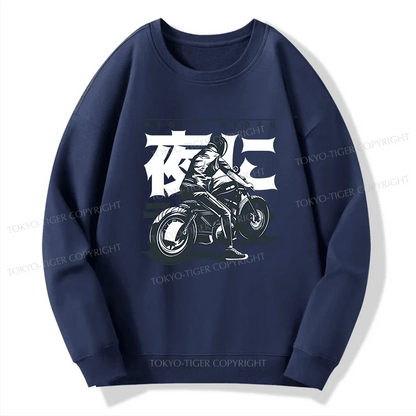 Tokyo-Tiger Motorcyclist Japanese Night Rider Sweatshirt