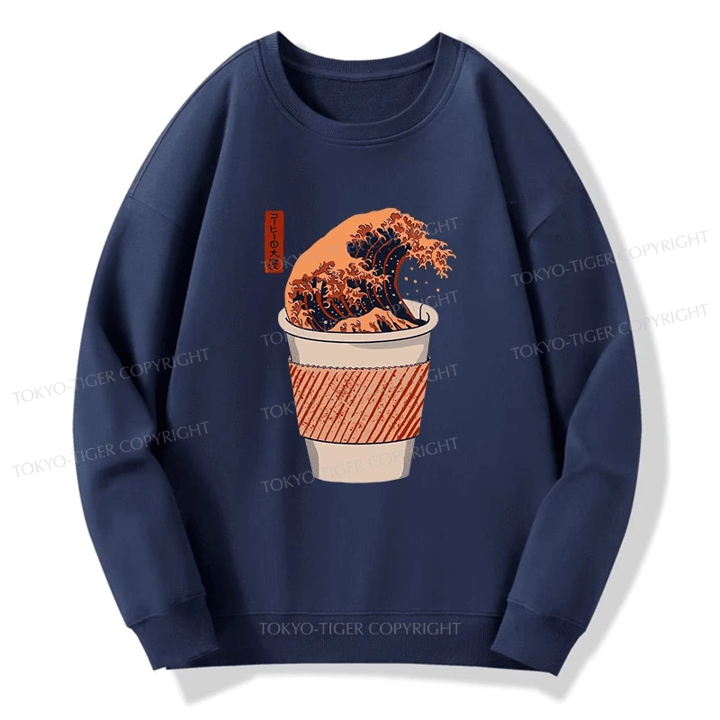 Tokyo-Tiger The Great Wave Coffee Sweatshirt