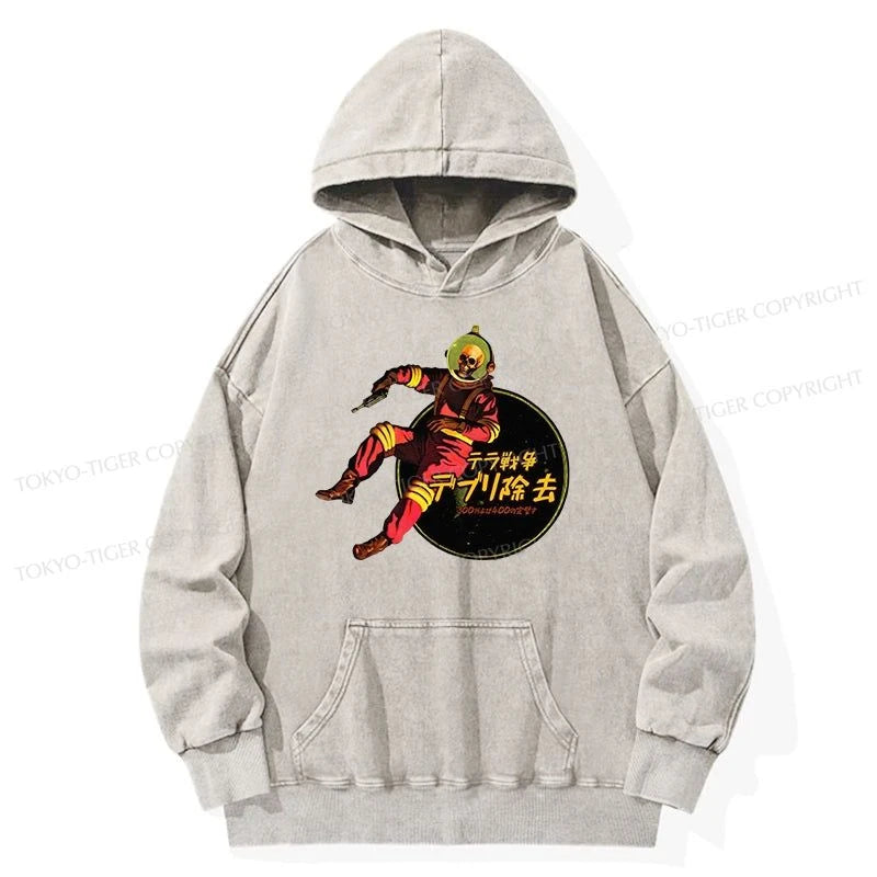 Tokyo-Tiger Skeleton Astronaut Washed Hoodie