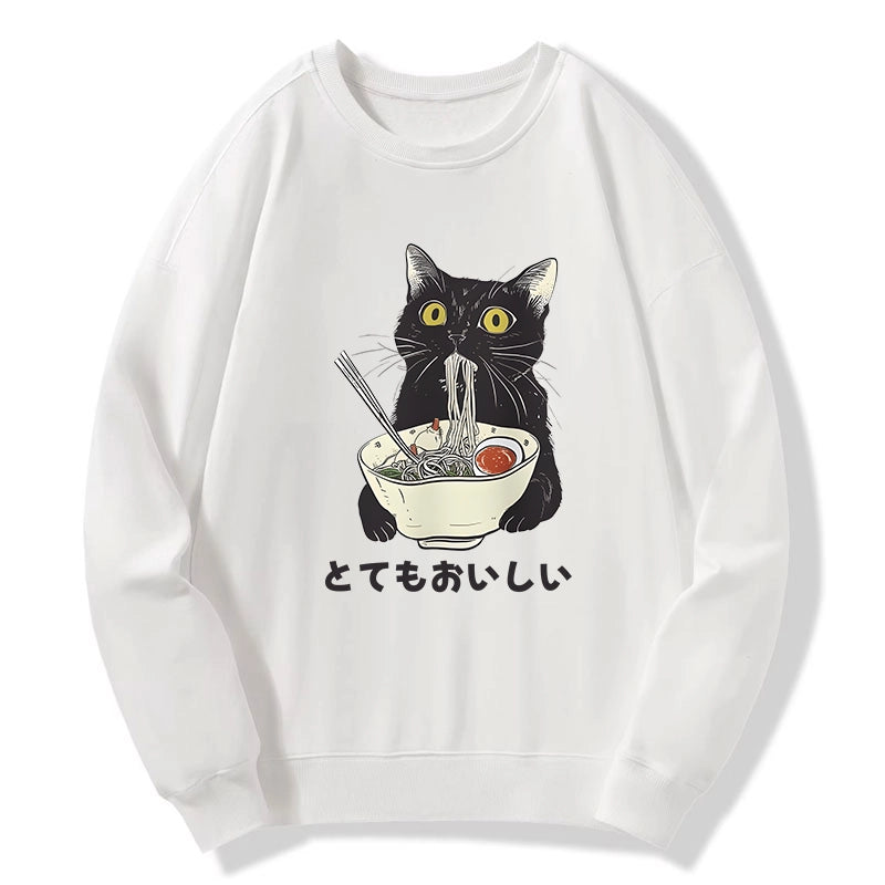 Tokyo-Tiger Cats Eat Ramen Noodles Sweatshirt