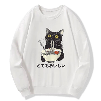 Tokyo-Tiger Cats Eat Ramen Noodles Sweatshirt