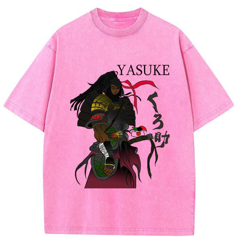 Tokyo-Tiger Samurai Yasuke Japanese Washed T-Shirt
