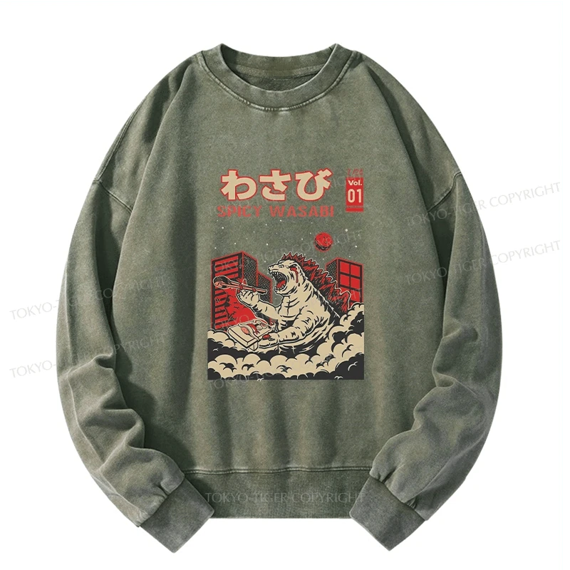 Tokyo-Tiger Spicy Wasabi Washed Sweatshirt