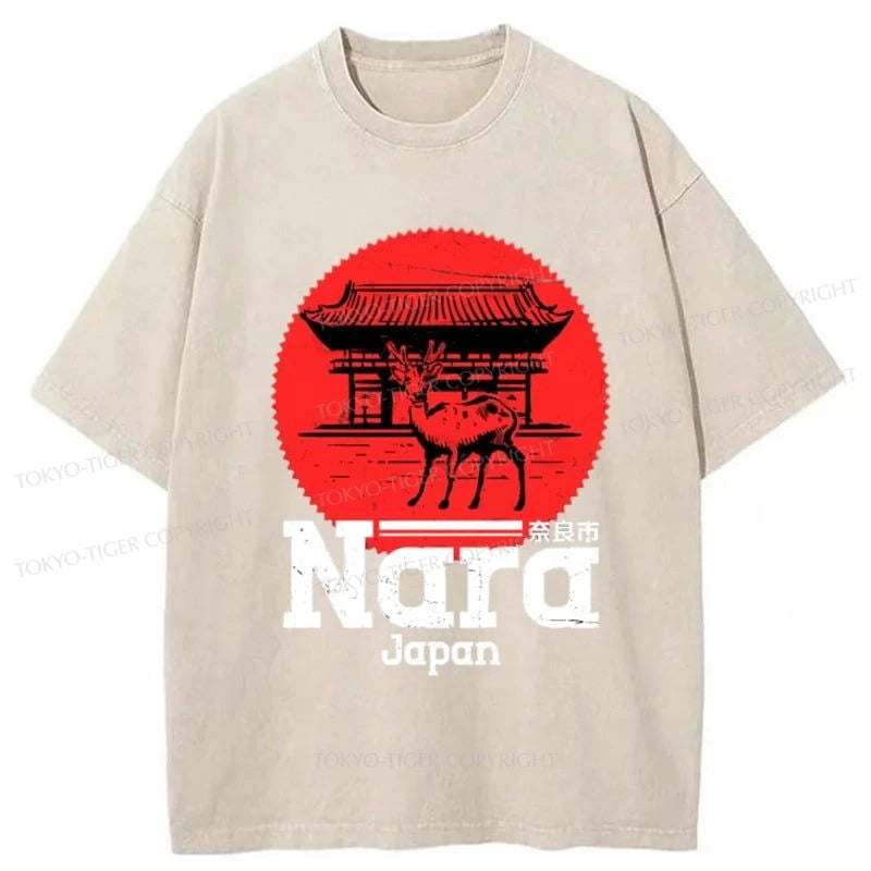 Tokyo-Tiger Nara Japan City Vintage Washed T-Shirt