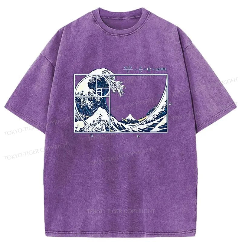 Tokyo-Tiger Ukiyoe Waves Japan Washed T-Shirt