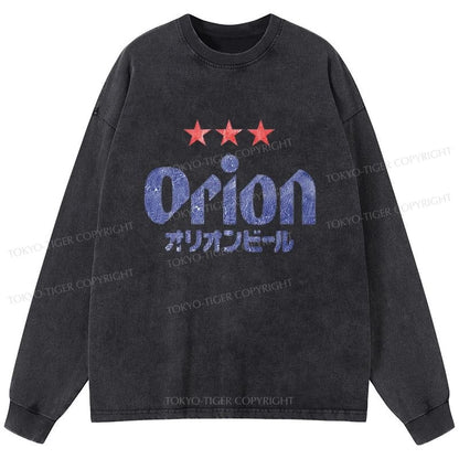 Tokyo-Tiger Orion Breweries Washed Long Sleeve T-Shirt