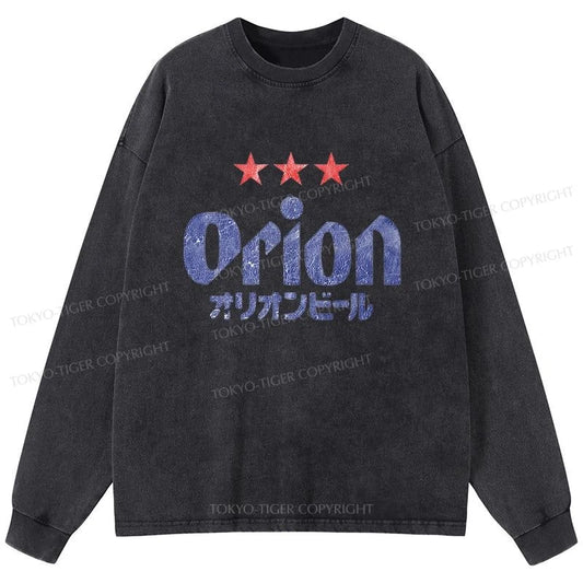 Tokyo-Tiger Orion Breweries Washed Long Sleeve T-Shirt