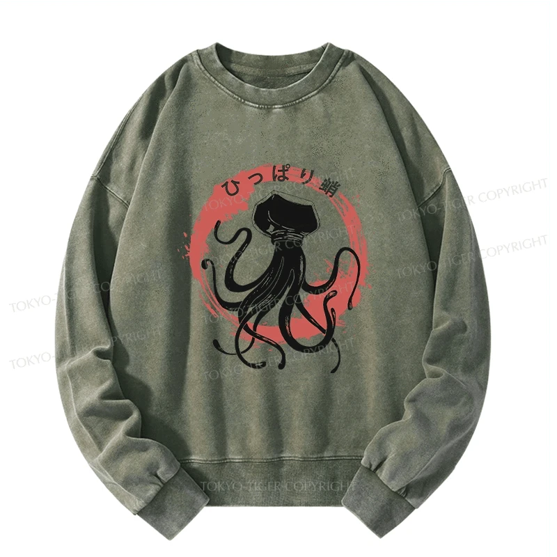 Tokyo-Tiger Vintage Octopus Japanese Washed Sweatshirt