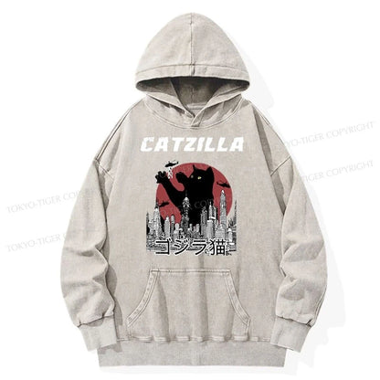 Tokyo-Tiger Catzilla Vintage Washed Hoodie