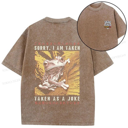 Tokyo-Tiger The Tragic Frog Japanese Front Back Washed T-Shirt